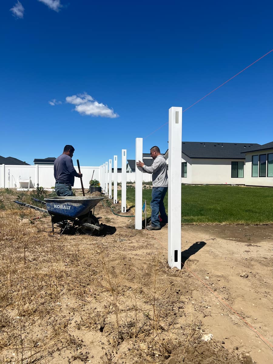 On-site fence work